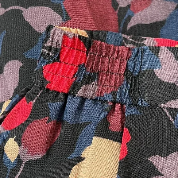 Vintage Liberty of London Dark Floral Print Pleated High Rise Midi Skirt Preppy - Picture 9 of 10